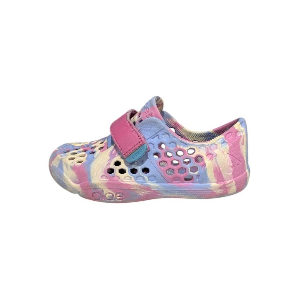 Plae Kids Mimo Purple Pink Neapolitan Swirl Water Sneaker Sandal Rubber Girls 9